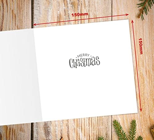 Absolutely Yours Christmas Card for Grandson. Snowmen & Cracker Design. Ecofriendly & UK Made. Verse Inside. 150x150mm card size