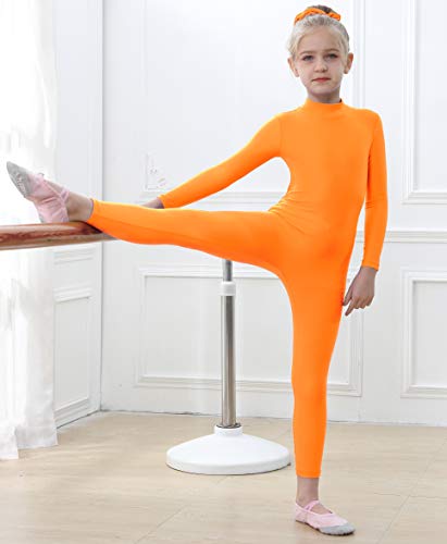 image for YgneeDom Kids Girls One Piece Spandex Unitards, Long Sleeve Turtleneck