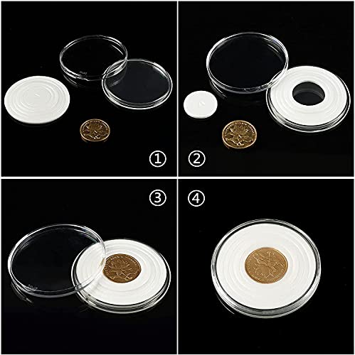 Monedas cápsulas 45mm Ettonsun para coleccionistas con junta ajustable de plástico 5