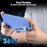 aceyoon Adapter USB C na USB A 36 W 180 stopni, 3 sztuki, przedłużacz męski na USB-A 180°, adapter w kształcie litery U 12 V 3 A z transferem danych 10 Gb/s, do Steam Deck, laptopów, switchów i