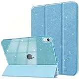 Wyhfyh Case for iPad (A16) 11th Generation 11 Inch 2025, iPad 10th Gen 10.9 Inch 2022, Slim Lightweight Case with Clear Back Shell Pencil Holder Auto Wake/Sleep (Sparkling Sky Blue)