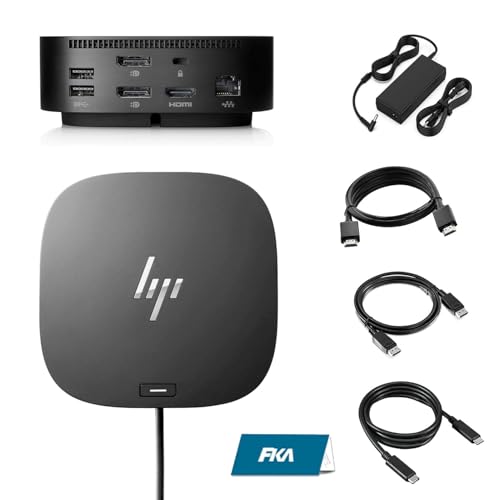 HP Dual Monitor Docking Station with Cables (Renewed)