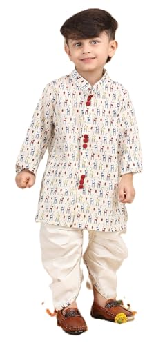 Image of POLKA TOTS Pure Cotton Traditional Dhoti Kurta Set for Baby Boys, Toddlers & Kids | Soft and Breathable Cotton Ethnic Dress for Festivals and Weddings | Traditional Elegant Indian Festive Clothing