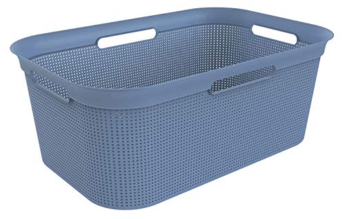 Rotho, Brisen, Laundry basket 41 l, Plastic (PP) BPA-free, horizon blue, 40l (59,6 x 39,6 x 23,2 cm)