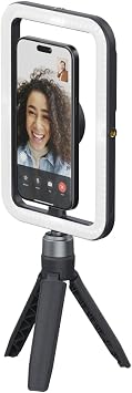 ShiftCam SnapStudio Light - Magnetic LED Ring Light with Adjustable Brightness, AdjustableTemperature, USB-C Charging, MagSafe Compatibility - Ideal for Vlogging and Mobile Photography Midnight