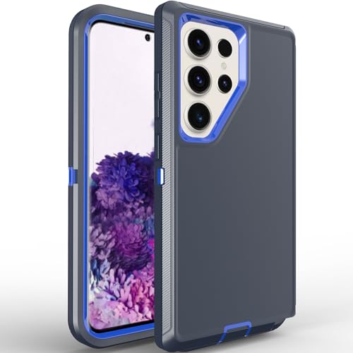 TORRTOWAY Galaxy S24 Ultra Case for Samsung Galaxy S24 Ultra Case Military Drop Shockproof Armor Heavy Duty Rugged 3 in 1 Protection Cover for Galaxy S24 Ultra Phone Case (Navy+Blue)