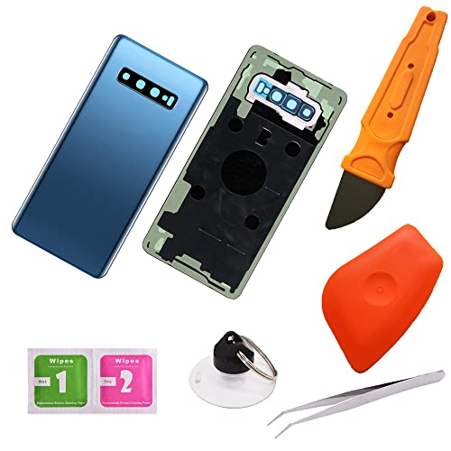 THE TECH DOCTOR Replacement Glass Back Cover Rear Housing inc Camera Lens for Samsung S10 - Complete with Tools & Adhesive - Professional Repair Kit (S10E, Blue)
