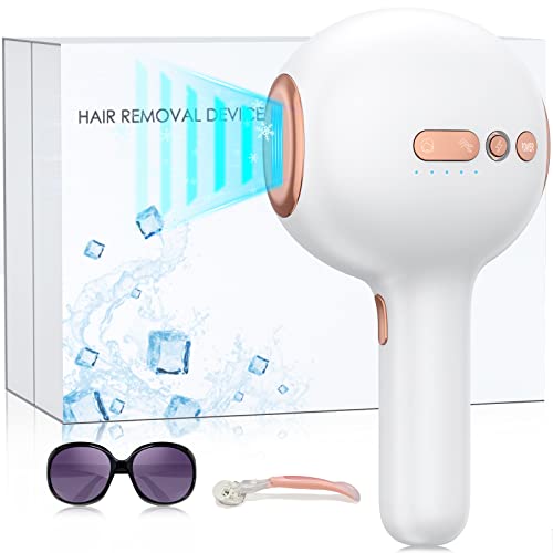 Laser Hair Removal for Women and Men, IPL Hair Removal with Sapphire Ice-Cooling for Painless, Hair Removal Device 60W at Home Use for Whole Body FDA Cleared Unlimited Flashes 5 Energy Levels