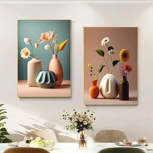 Impressions sur toile vase fleur affiche décorative salon haute définition