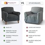 PAULATO BY GA.I.CO. Chair Cover - Armchair Cover - Armchair Slipcover - Soft Polyester Fabric Slipcover - 1-Piece Form Fit Stretch Stylish Furniture Protector - Microfibra Collection - Cream (Chair) - Image 3