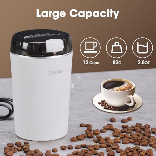 Small Coffee Grinder | 200W 28000RPM Stainless Steel Spice Grinder | Electric Find Powder Grinder for Coffee Beans Spices Seasoning Pepper Herbs Nuts Seed Grain by Dalle - Used condition - Image 5