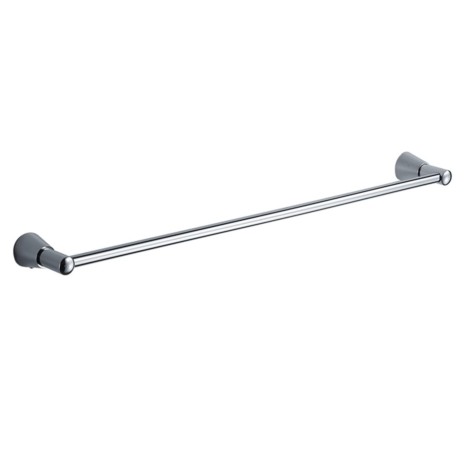 LMYSXAOZ Copper Towel Bar Rail Wall Mounted Rod for Bathroom Hardware and Kitchen, Single Rack Polished Finish-30cm-60cm Optional, Silver (Size : 60cm)