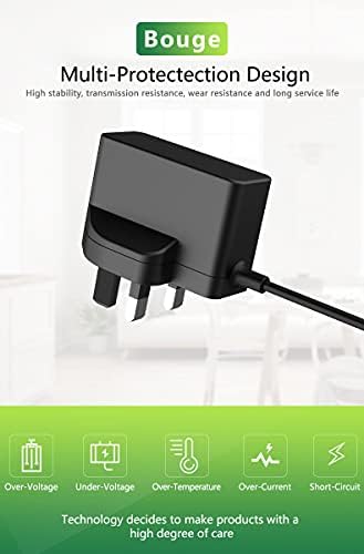 Bouge 12V 2A Power Supply Adapter Cable Compatible for Seagate External Hard Drive FreeAgent/Backup/GoFlex/BlackArmor, Western Digital WD My Cloud/My Book Studio Premium/WD TV/My DVR Power Cord Plug