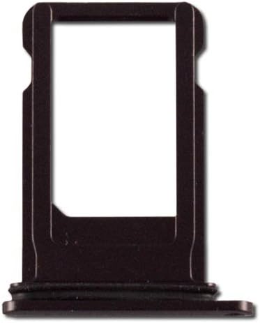 Sim Tray Slot Replacement Parts for iPhone 8 Plus with Waterproof Rubber & Sim Ejector Tool + Cloth (Black)