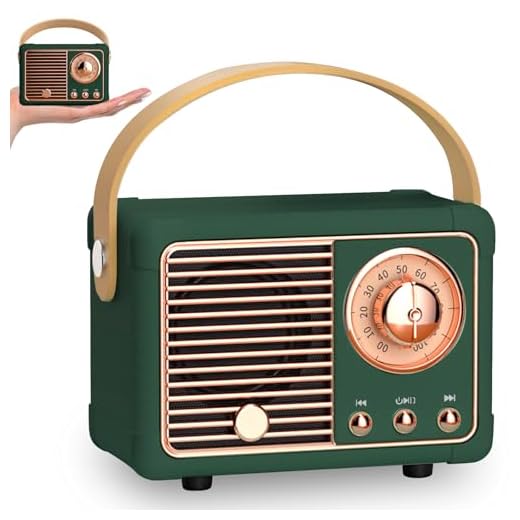 Mini altavoz Bluetooth retro, portátil, altavoz inalámbrico con radio FM, recargable, compatible con Bluetooth 5.0/USB/TF/AUX/llamadas con manos libres, altavoces vintage para decoración de la
