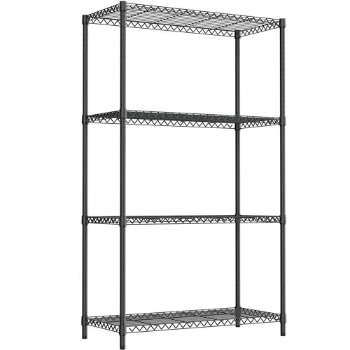 Image of M MZG 2400LBS 35.5 inch W Standing Shelf Units Wire Rust-Proof Outdoor Storage Shelving 4-Tier Utility Shelving Unit for Garden Home,Kitchen,Office Dark Grey 17.7 inch D x 35.5 inch W x 59.4 inch H