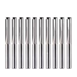 10 Stück gerade Fräser mit 1/8 Zoll Schaft – Wolframcarbid-Schaftfräser-Set for Holzbearbeitung, CNC-Gravur und Fräsen(ST2F-D3.1-L12)