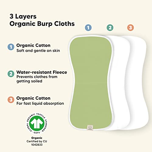 Keababies 8-Pack Organic Baby Bandana Drool Bibs And 5-Pack Organic Burp Cloths For Baby Boys And Girls - Stylish Unisex Bandana Bibs - Ultra Absorbent Burping Cloth - Ultra Absorbent Burping Cloth #TOP7