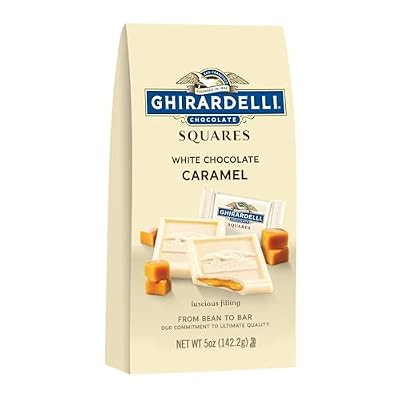 GHIRARDELLI White Chocolate Caramel Squares, 5 Oz Bag (Pack of 6)