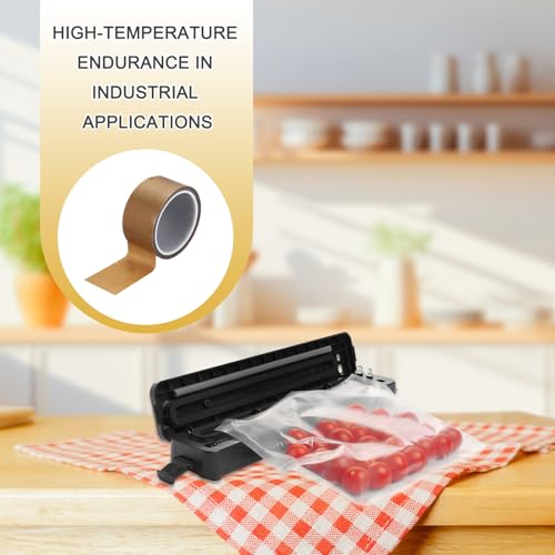 Image of PATIKIL High Temperature PTFE Tape 2 Inch x 33 Feet, PTFE Coated Fiberglass Adhesive Tape for Vacuum Sealer Machines Hand-Impulse Sealers Insulation, Brown