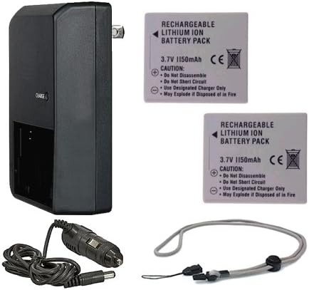 High Capacity Batteries (2 Units) + AC/DC Travel Charger Compatible with Nikon S700 + Krusell Multidapt Neck Strap (Black Finish)