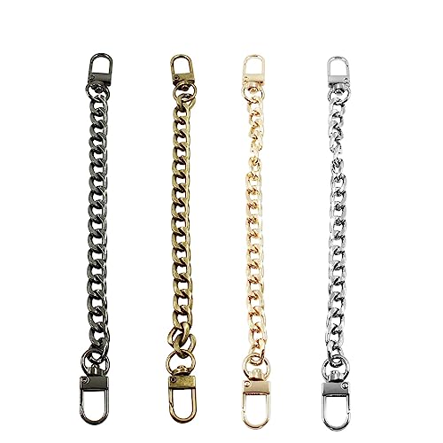 Unlorspy Lot de 8 rallonges de sangle de sac à main de 20,5 cm de long avec boucles en métal ou boucles en métal (argent, or clair, noir pistolet, bronze antique)