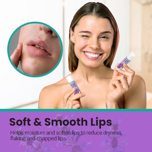 Desert Oasis Skincare USDA Organic Lavender Lip Balm – 70% Jojoba Oil with Beeswax – Natural Lavender Essential Oil – Softens, Conditions & Helps Protect Dry Lips – 2-Pack (0.15 oz / 4.6 g Each)