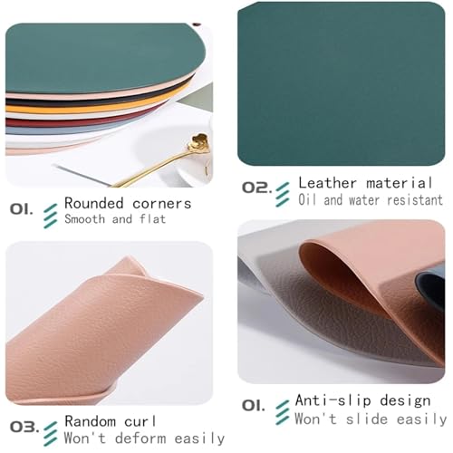 Dessous de plat résistant huile crème imperméable pour table PU - 7