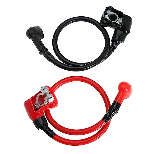 4 AWG Battery Cable 4 Gauge Battery Power Inverter Cables with 3/8'' Terminal Lugs and Top Post Battery Terminal Connector Clamp for Boat Marine RV Car Golf Cart Motorcycle Solar System (2FT) by Gopayia - Used condition - US$19.23