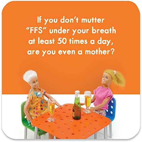 Bold & Bright - Funny 'Mutter FFS' Coaster - Small Gift Ideas For Her Mum - Friends Birthday - Colleague Work Office - New Home Gift - Presents For Ladies Women - Sold By Brainbox Candy