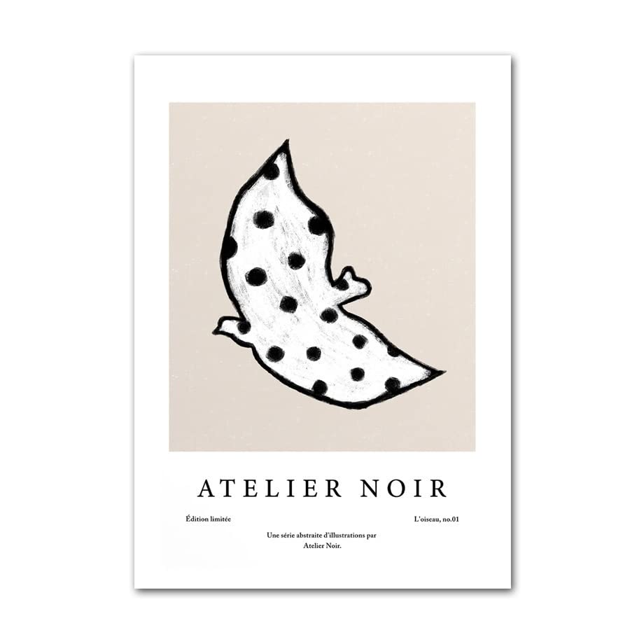 Peinture géométrie abstraite noir et blanc sur toile de coton premium 50x70