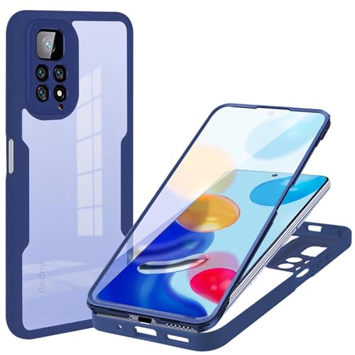Coque Xiaomi Redmi Note 11 transparente antichoc étui 360 mince bleu