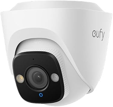 eufy Security PoE Turret Security Camera E41, NVR Wired Add On Cam, Requires eufy NVR,4K UHD, 24/7 Recording, Human/Vehicle/Pet AI Detection, Red and Blue Strobe, Plug and Play
