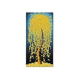 AkbiK Abstract Golden Leaves and Gold Money Tree Pictures Posters and Prints Wall Art Canvas Painting for Living Room Decor Artwork Mural (Unframed,16x32 inch)