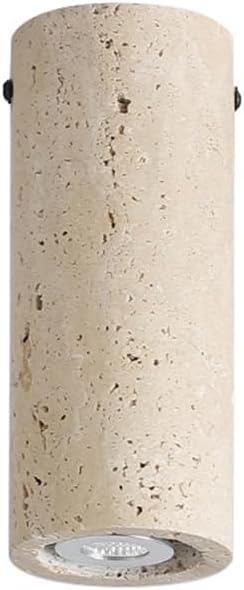 Flush Mount Travertine Ceiling Light Cylinder Natural Stone Spotlight