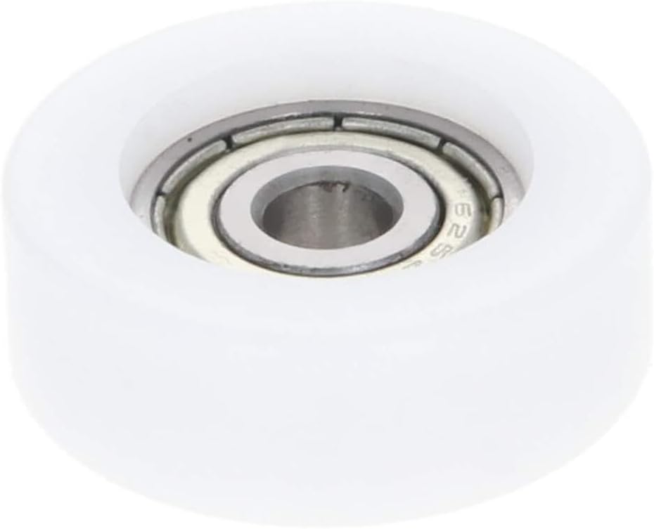 Bearings, Roller,Flat WRoller,Pulley,Flat Wheel, Nylon Roll 4Pcs 5 x 25 x 9mm Roller Idler Bearing Pulley Sliding Conveyor Nylon Wheel for Furniture, Hardware Accessories, Mobile Door(White),High Har