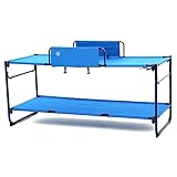 Hi-Gear Duo Camp Bunk Beds with Safety Rail for Adults, Teens & Kids, Portable, Folding & Easy to Assemble Furniture, Ideal for Camping, Festivals & Sleepovers, includes Carry Bag, Blue