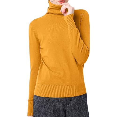 Suéteres de cuello alto para mujer, ligeros, cálidos, suaves, de color sólido, suéteres de punto para mujer, acogedores, a rayas, de manga larga, suéter de gran tamaño, suéteres casuales para otoño e