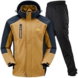 [ベンケ] 【大雨でも快適】 レインウェア 上下セット メンズ 登山 カッパ 防水 釣り アウトドア ジャケット レインコート (ブラウン 3XL)