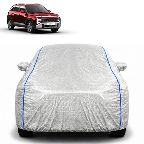 Image of Waterproof Car Cover for Hyundai New Venue | All Weather Protection | UV Resistant & Dustproof | Soft Cotton Lining to Prevent Scratches | Triple Stitched with Mirror Pockets & Elastic Hem