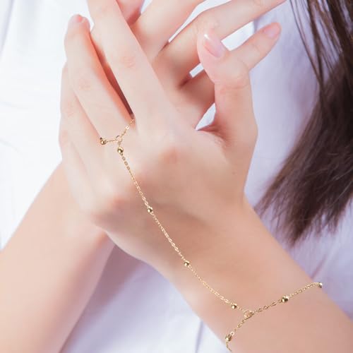 Mikovivi Bracelet à Anneau, Chaîne de Main en Or Bracelet à Main – vue 4