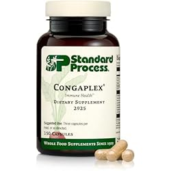 Standard Process Inc. Congaplex - Thymus Gland Support Supplement - Immune Health with Calcium Lactate, Magnesium, Vitamin C & Vitamin A - Immune System Aid with Mushroom Powder - 150 Capsules