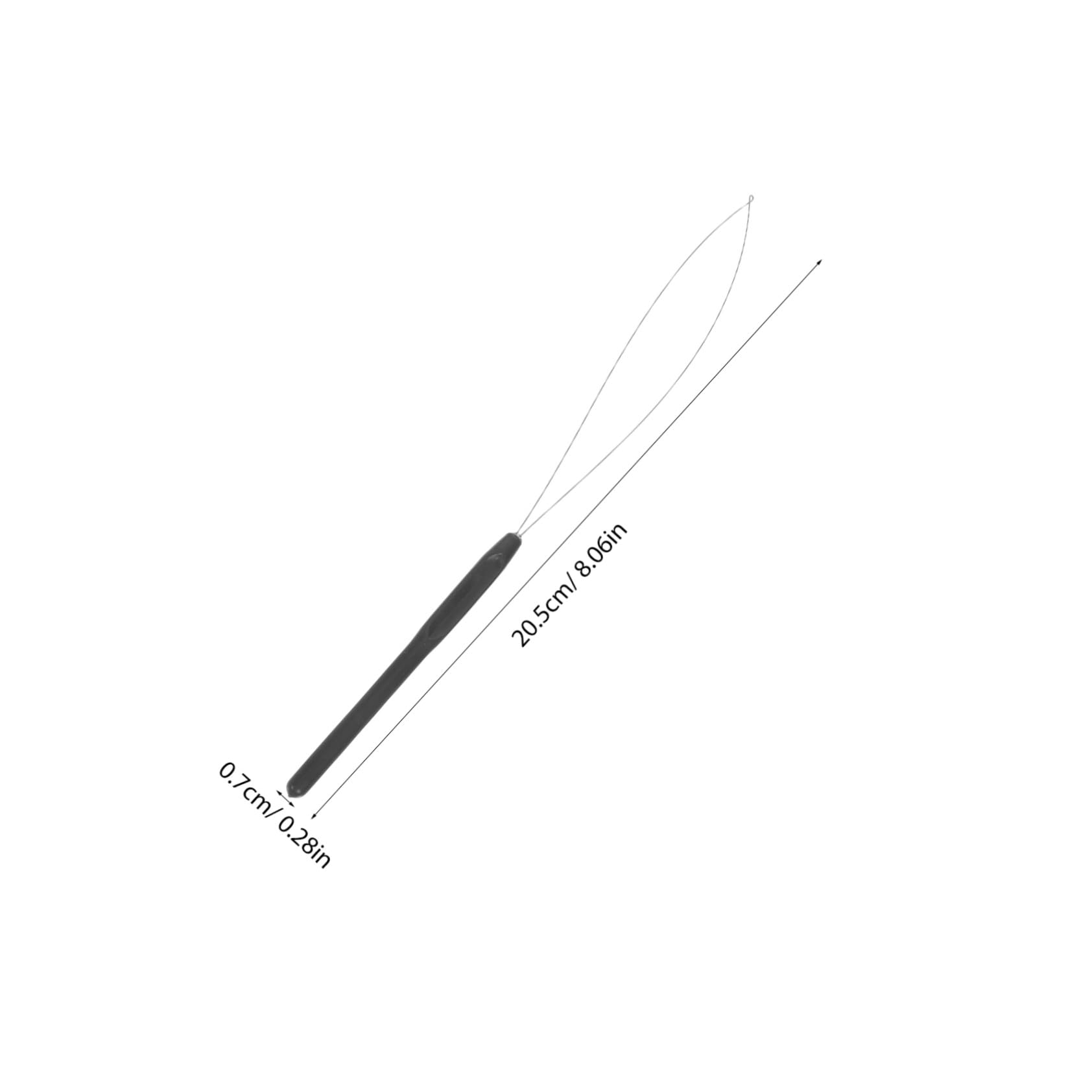 100pezzi Dispositivo Infila Ago per Extension Capelli Strumento Uncino per Perline Ago ad Anello in Acciaio Inox Manico in Plastica Ergonomico