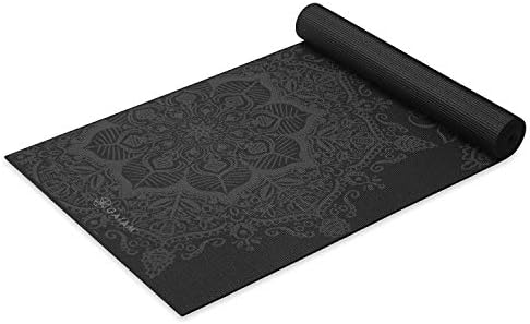 Gaiam Yoga Mat Premium Print Extra Thick Non Slip Exercise & Fitness Mat for All Types of Yoga, Pilates & Floor Workouts, Midnight Mandala, 6mm