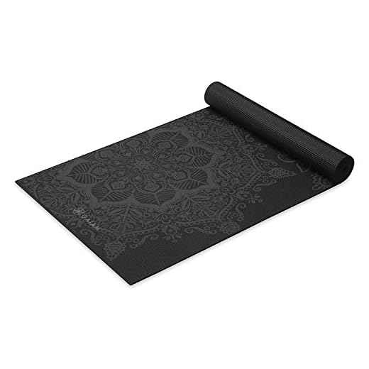 Gaiam Premium Yoga Mat, 6mm Thick Print Mat (Midnight Mandala) | Premium 6mm Print Mat | Extra-Thick Cushioning | Textured Non-Slip Surface | Yoga, Pilates & Floor Workouts | 68"x24"