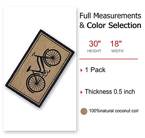 Nach Bicycle Door Mat For Front Door, Entryway, Garage, Patio, 100% Coconut Coir Doormat With Vinyl Backing, Welcome Mats Outdoor Or Indoor, (18X30 In 1.5 Cm Thick) - Fw-8875 #TOP3