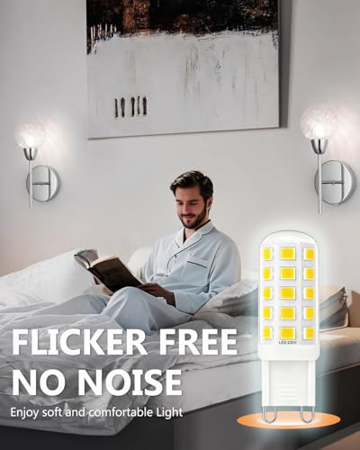 Mizlay G9 LED Bulbs 3W/580lm Rated B Energy-Efficient LED G9 Light Bulbs 28W 33W 40W 60W Halogen Replacement Energy Saving 2 Pin GU9 Capsule Bulbs 220-240V (Cool White 6000K, Pack of 4) - Image 2