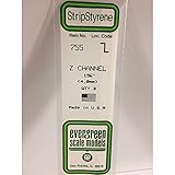 Evergreen 500755 - Z-Profil, 35 mm lang, Höhe 4,0mm, Dicke 0,60 mm,3 Stück -