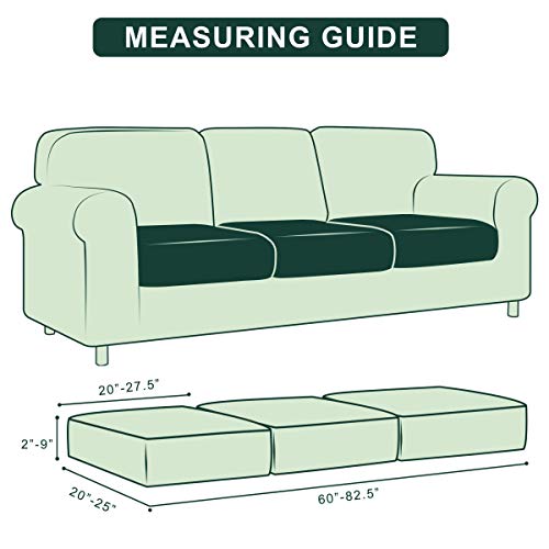 Hokway Stretch Couch Cushion Slipcovers Reversible Cushion Replacement Slipcovers Sofa Cushion Covers(Light Grey,3) #TOP2