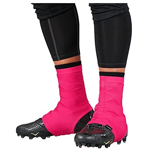 SLEEFS Spats/Football Cleat Covers [1 Pair - Youth Y Hot Pink] - Laces Covers/Wraps for Football, Baseball, Soccer, and Field Hockey - Youth and Adult Sizes for Men, Boys and Girls